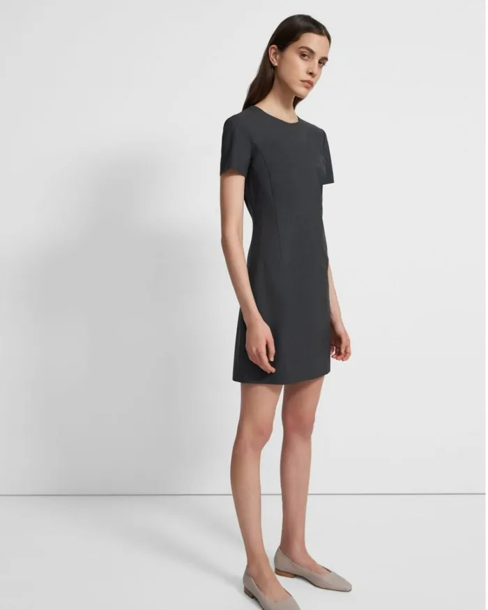 Dresses Jumpsuits Women Theory Sheath Dress In Good Wool Charcoal Melange Dresses Jumpsuits Women Theory Sheath Dress In Good Wool Charcoal Melange