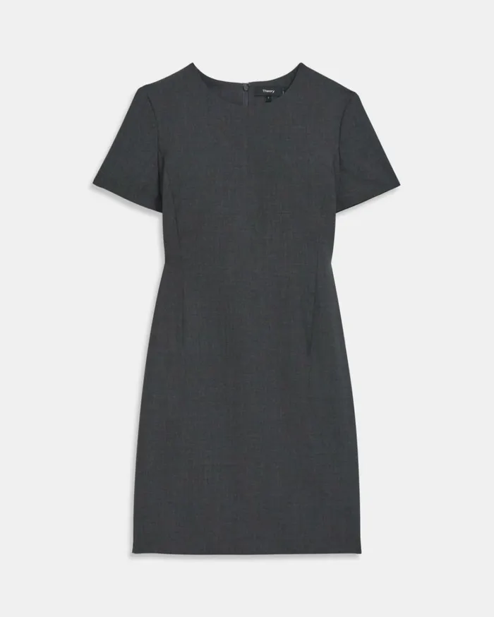 Dresses Jumpsuits Women Theory Sheath Dress In Good Wool Charcoal Melange Dresses Jumpsuits Women Theory Sheath Dress In Good Wool Charcoal Melange