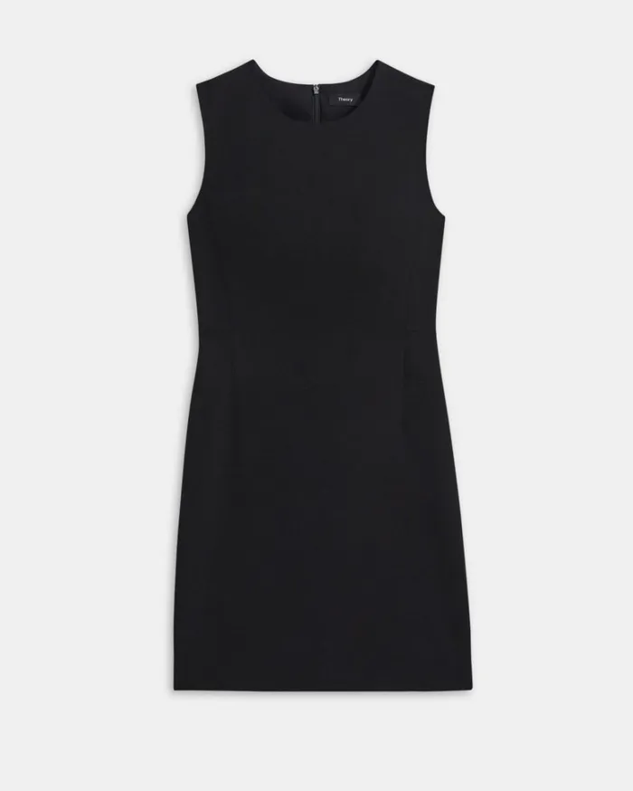 Dresses Jumpsuits Women Theory Sleeveless Fitted Dress In Good Wool Black Dresses Jumpsuits Women Theory Sleeveless Fitted Dress In Good Wool Black