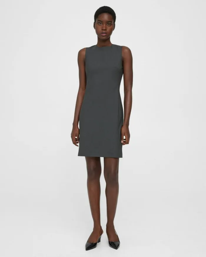 Dresses Jumpsuits Women Theory Sleeveless Fitted Dress In Good Wool Deep Green Dresses Jumpsuits Women Theory Sleeveless Fitted Dress In Good Wool Deep Green