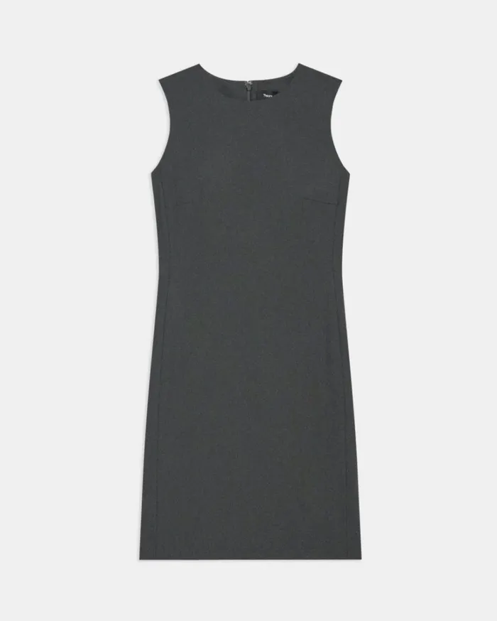 Dresses Jumpsuits Women Theory Sleeveless Fitted Dress In Good Wool Deep Green Dresses Jumpsuits Women Theory Sleeveless Fitted Dress In Good Wool Deep Green