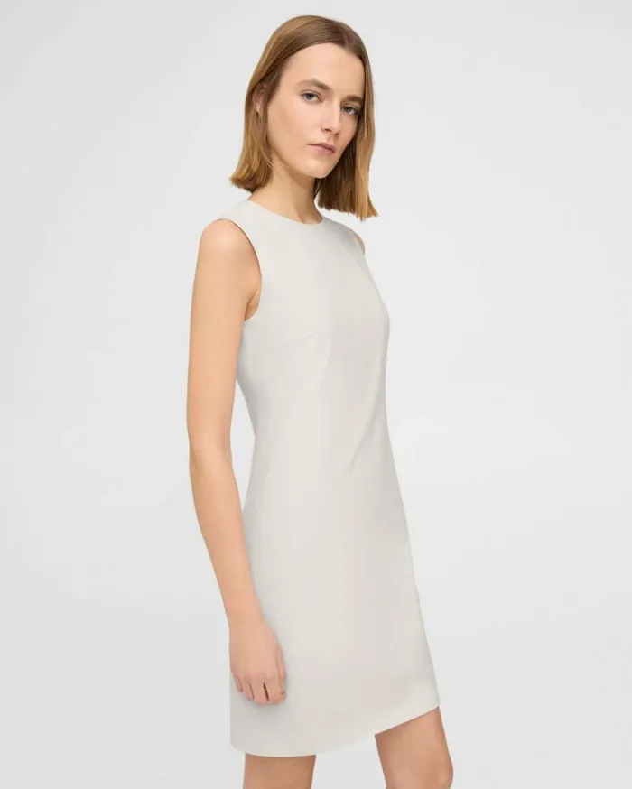 Dresses Jumpsuits Women Theory Sleeveless Fitted Dress In Good Wool Sand