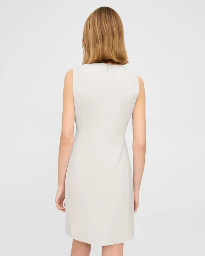 Dresses Jumpsuits Women Theory Sleeveless Fitted Dress In Good Wool Sand Dresses Jumpsuits Women Theory Sleeveless Fitted Dress In Good Wool Sand