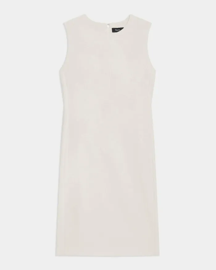 Dresses Jumpsuits Women Theory Sleeveless Fitted Dress In Good Wool Sand Dresses Jumpsuits Women Theory Sleeveless Fitted Dress In Good Wool Sand