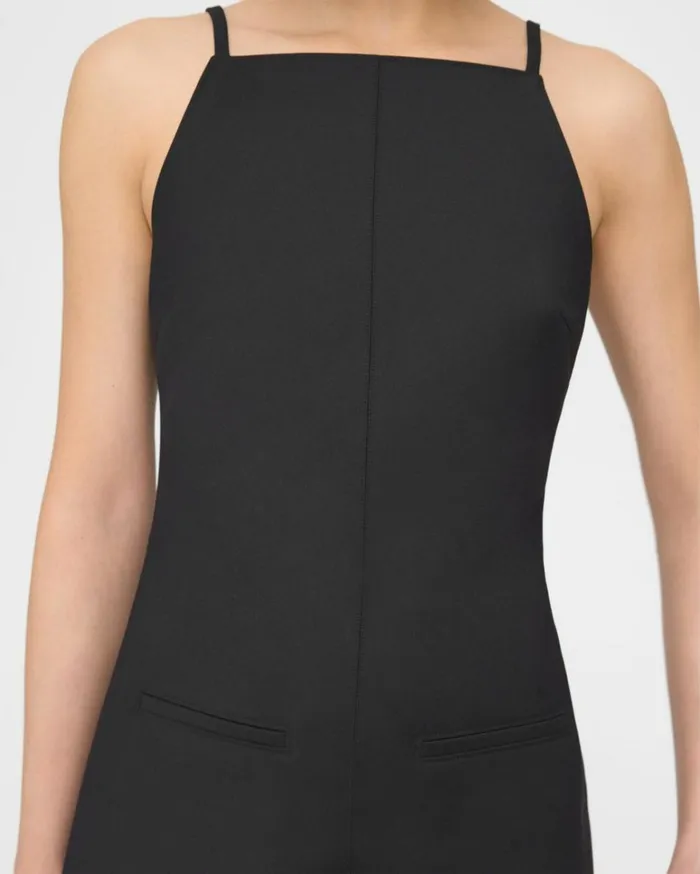 Dresses Jumpsuits Women Theory Square Neck Dress In CottonBlend Black Dresses Jumpsuits Women Theory Square Neck Dress In CottonBlend Black