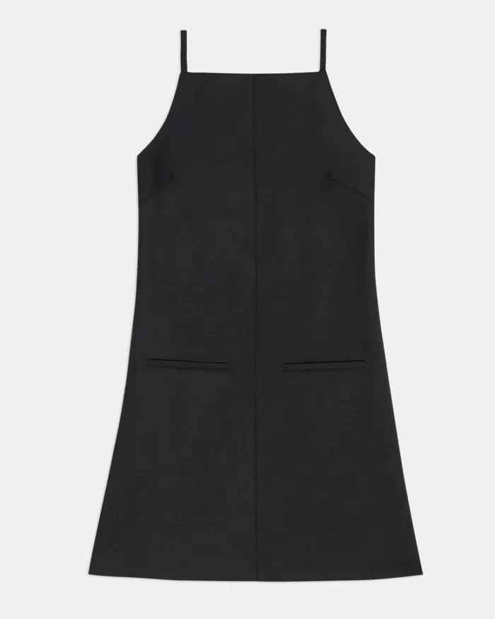 Dresses Jumpsuits Women Theory Square Neck Dress In CottonBlend Black Dresses Jumpsuits Women Theory Square Neck Dress In CottonBlend Black