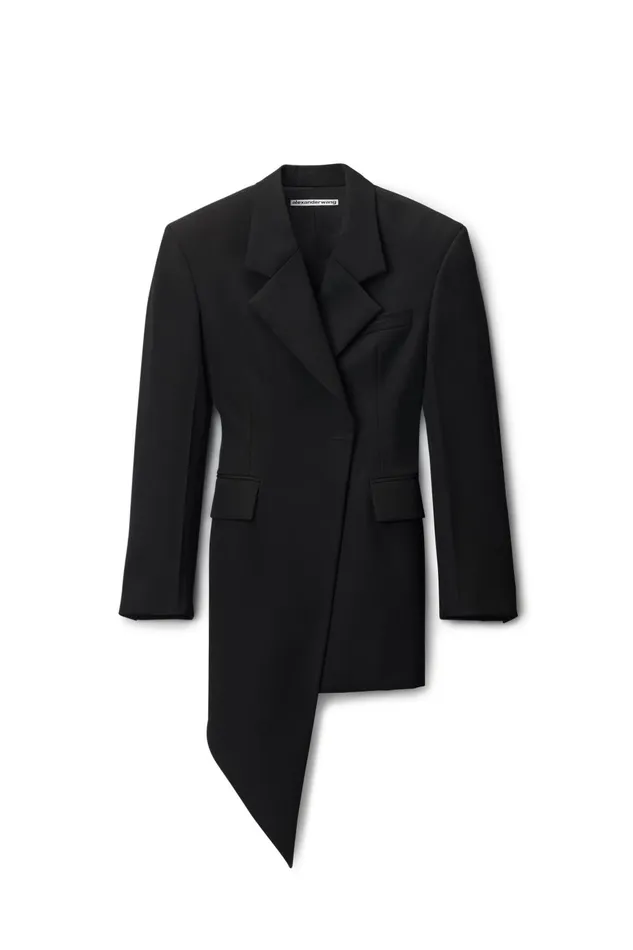 Dresses Women Alexander Wang Asymmetric Blazer Minidress In Wool Twill