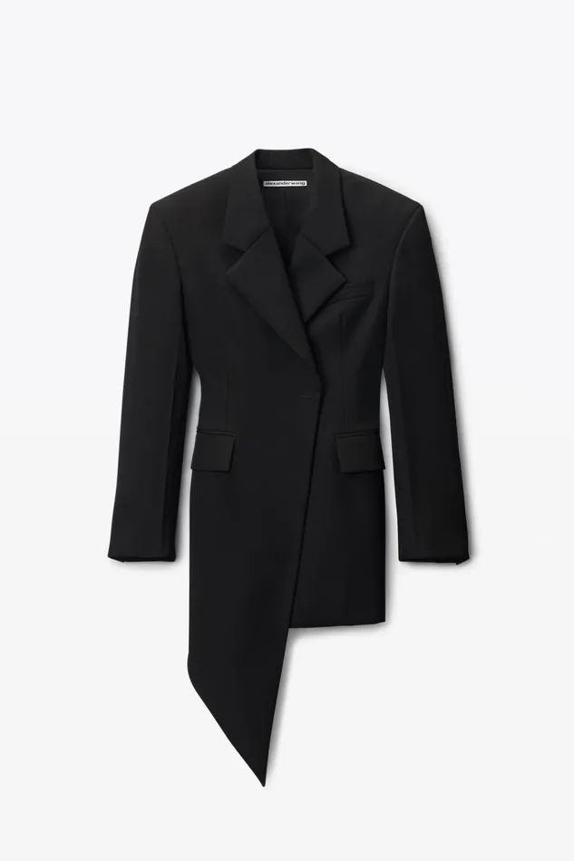 Dresses Women Alexander Wang Asymmetric Blazer Minidress In Wool Twill