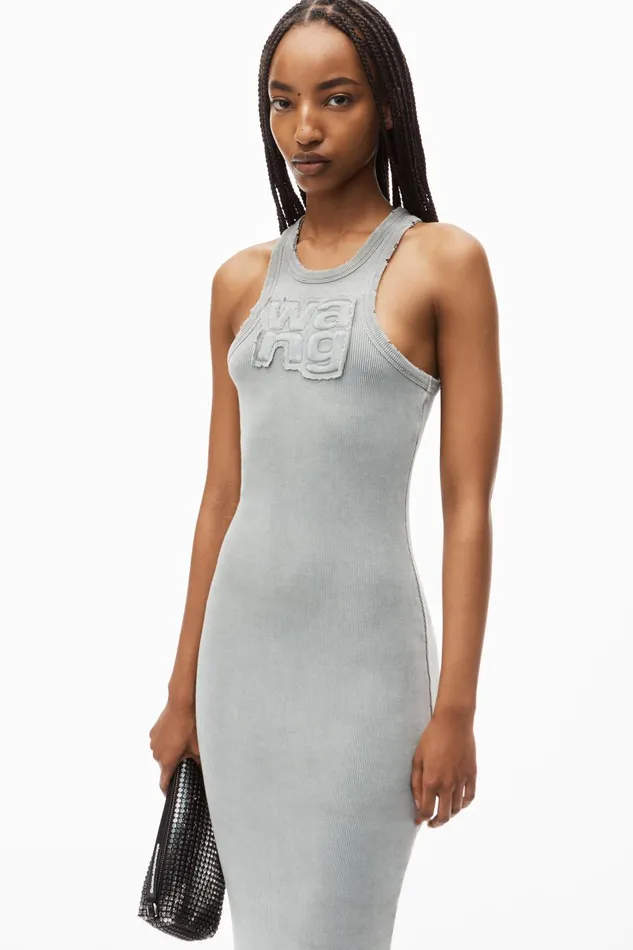 Dresses Women Alexander Wang Distressed Maxi Dress In Stretch Crepe