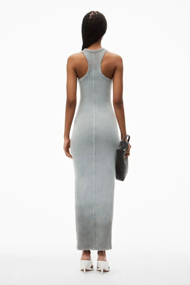 Dresses Women Alexander Wang Distressed Maxi Dress In Stretch Crepe