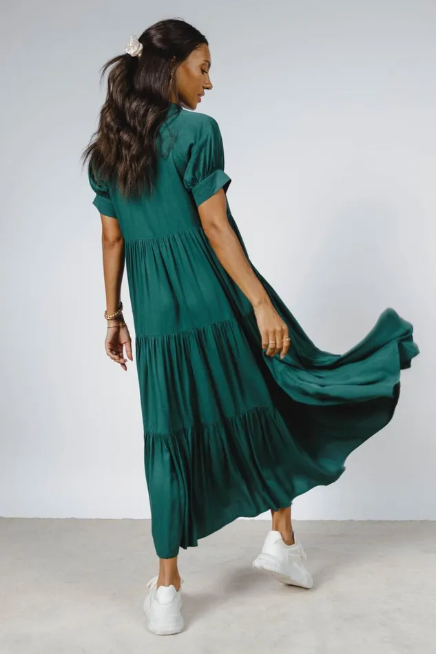 Dresses Women Bohme Amanda Tiered Dress In Hunter Green Hunter Green