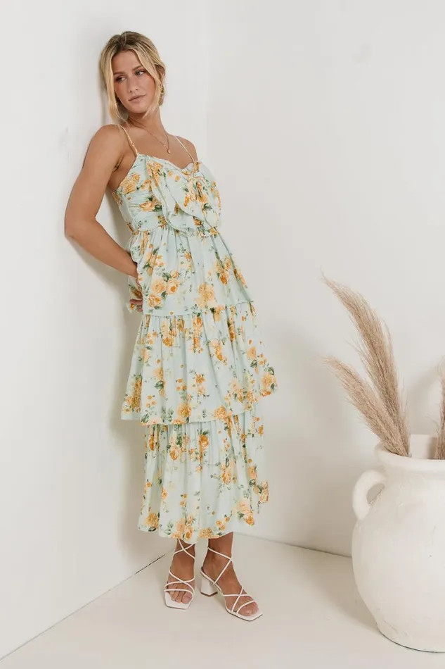 Dresses Women Bohme Ava Floral Midi Dress In Sage 8211 FINAL SALE Sage