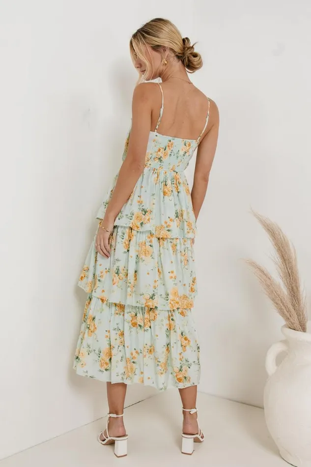Dresses Women Bohme Ava Floral Midi Dress In Sage 8211 FINAL SALE Sage