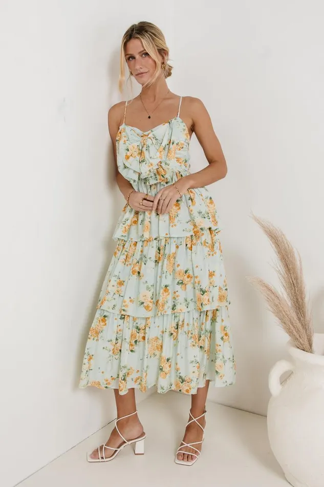 Dresses Women Bohme Ava Floral Midi Dress In Sage 8211 FINAL SALE Sage
