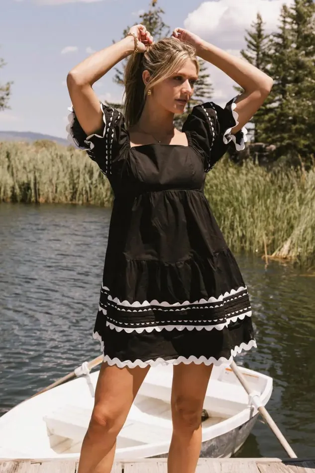 Dresses Women Bohme Etzi Ric Rac Dress In Black Black