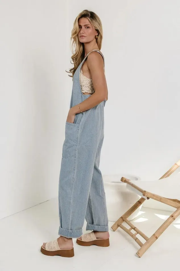 Dresses Women Bohme Madeline Jumpsuit In Striped Light Wash