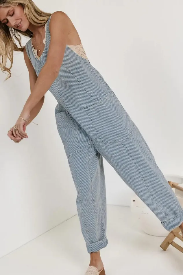 Dresses Women Bohme Madeline Jumpsuit In Striped Light Wash