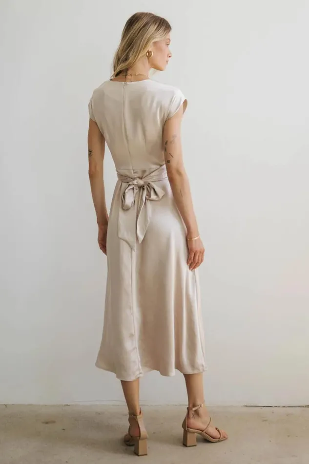 Dresses Women Bohme Rosalind Midi Dress In Champagne Champagne