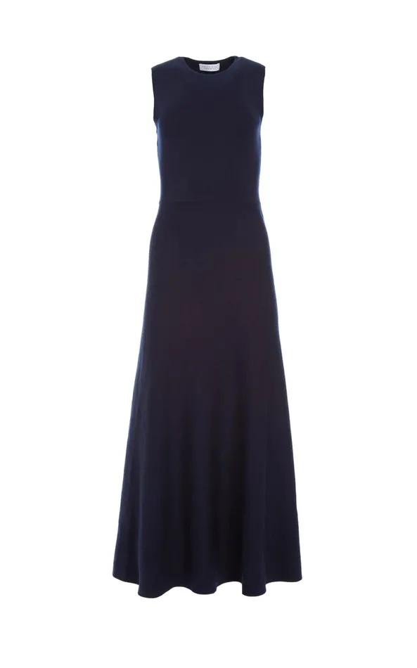 Dresses Women Gabriela Hearst Doria Knit Dress In Navy Merino Wool Cashmere