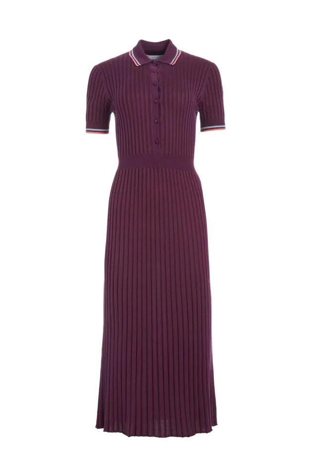 Dresses Women Gabriela Hearst Eyot Knit Maxi Dress In Italian Plum Cashmere Silk