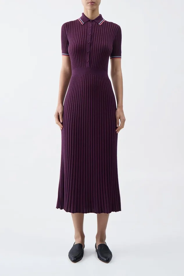 Dresses Women Gabriela Hearst Eyot Knit Maxi Dress In Italian Plum Cashmere Silk