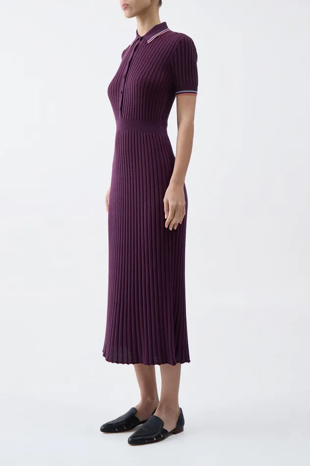 Dresses Women Gabriela Hearst Eyot Knit Maxi Dress In Italian Plum Cashmere Silk
