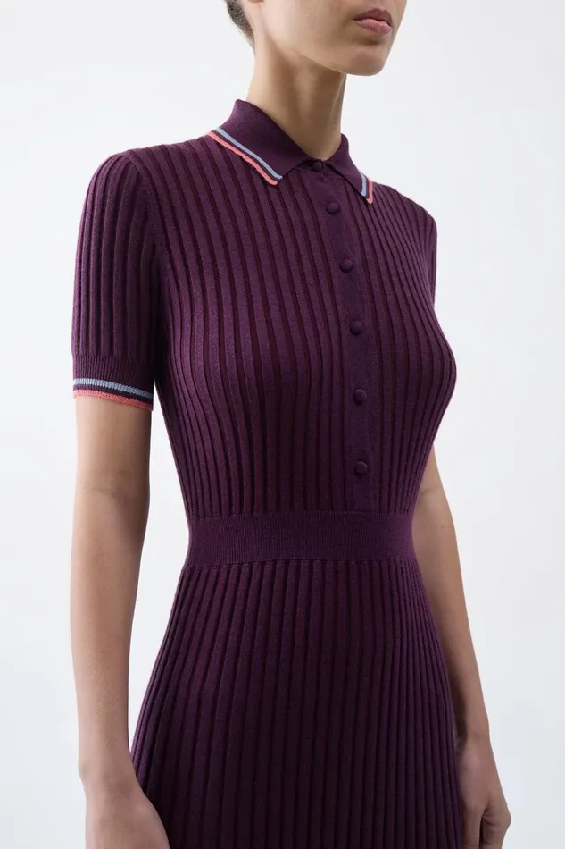 Dresses Women Gabriela Hearst Eyot Knit Maxi Dress In Italian Plum Cashmere Silk
