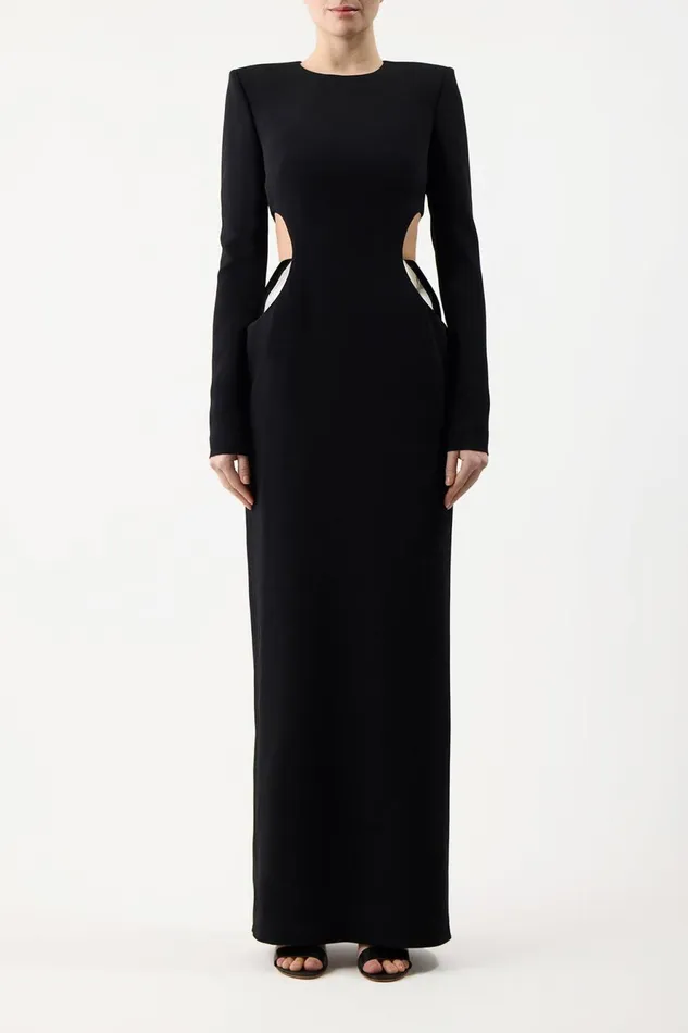 Dresses Women Gabriela Hearst Lotta Dress In Black Silk Wool Cady