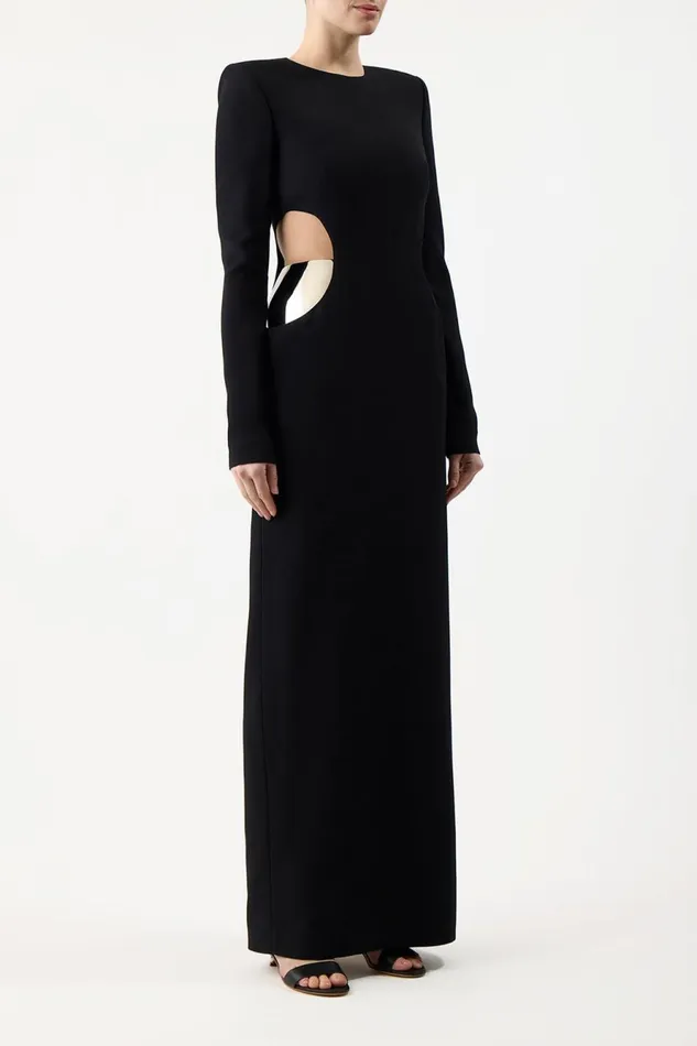 Dresses Women Gabriela Hearst Lotta Dress In Black Silk Wool Cady