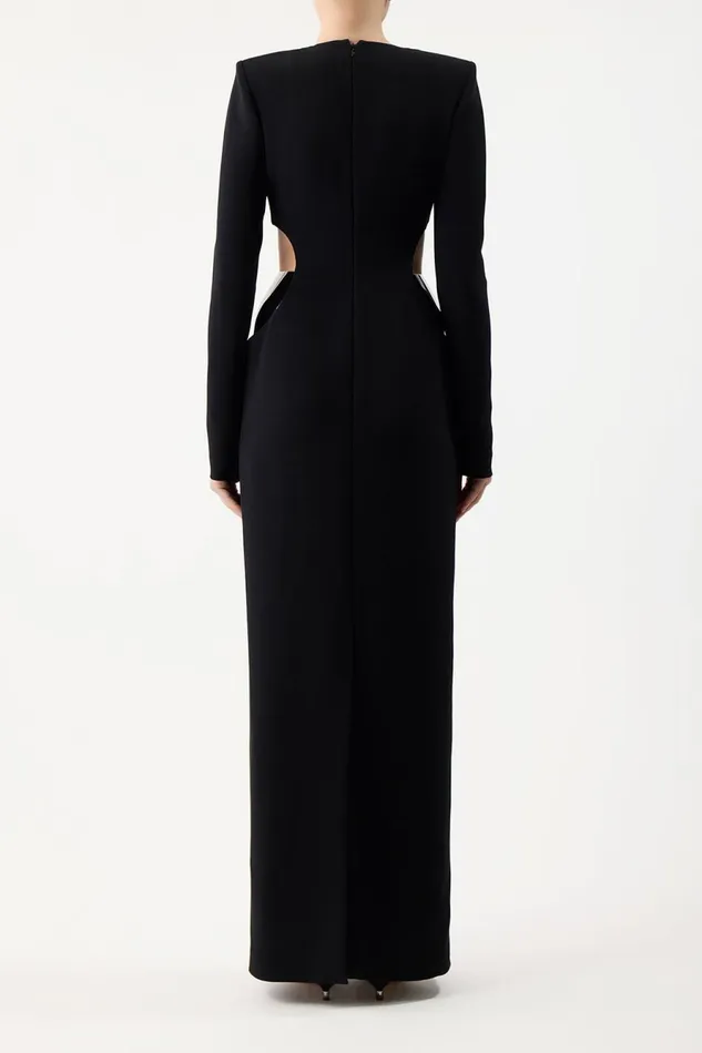 Dresses Women Gabriela Hearst Lotta Dress In Black Silk Wool Cady