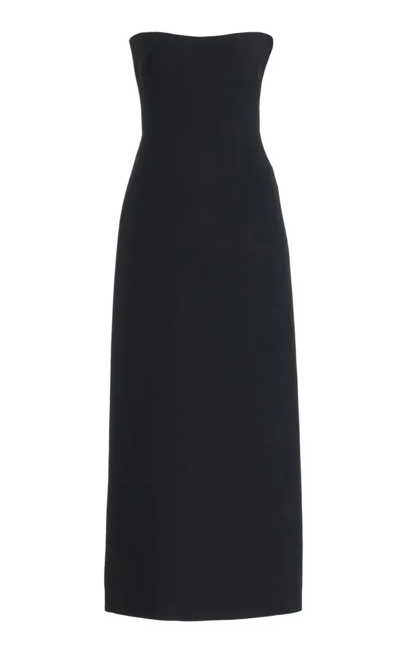 Dresses Women Gabriela Hearst Opus Maxi Dress In Black Wool Silk Cady