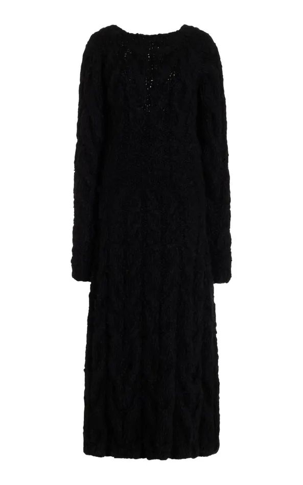 Dresses Women Gabriela Hearst Poppy Knit Dress In Black Welfat Cashmere