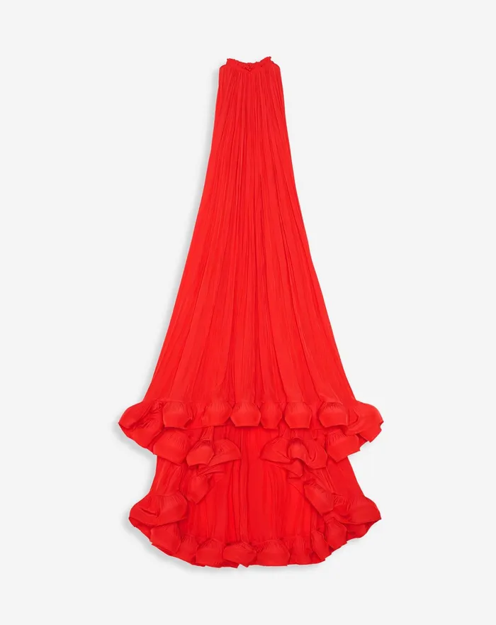 Dresses Women LANVIN Long Charmeuse Tribute Dress Poppy Red