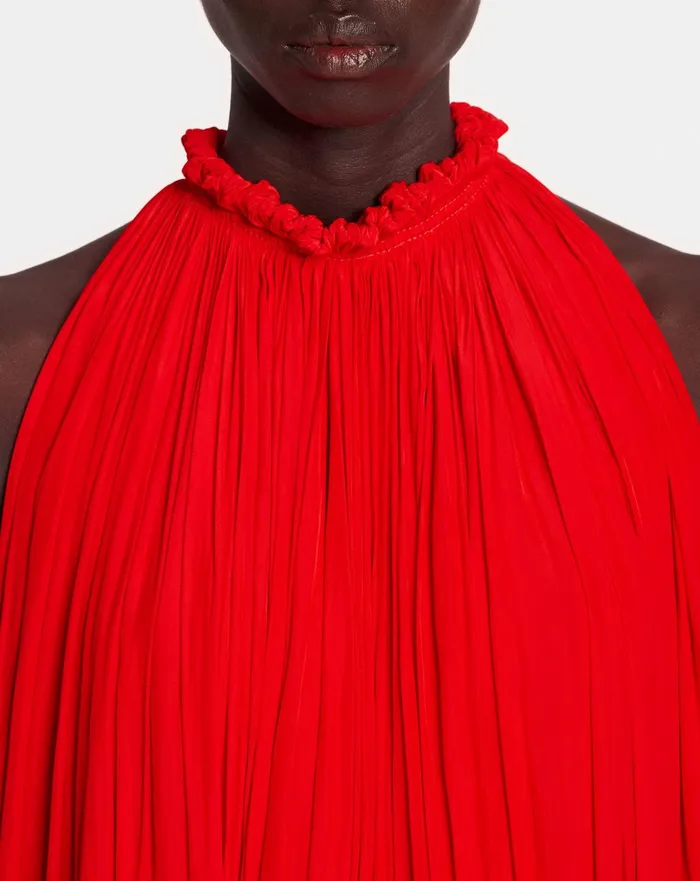 Dresses Women LANVIN Long Charmeuse Tribute Dress Poppy Red