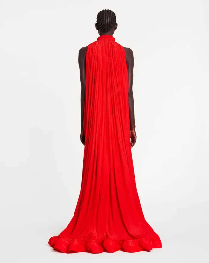 Dresses Women LANVIN Long Charmeuse Tribute Dress Poppy Red