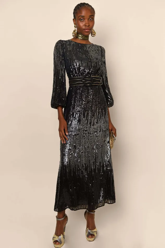 Dresses Women RIXO Coco Black Sequin