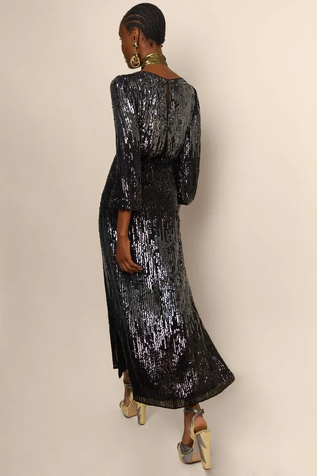 Dresses Women RIXO Coco Black Sequin Dresses Women RIXO Coco Black Sequin
