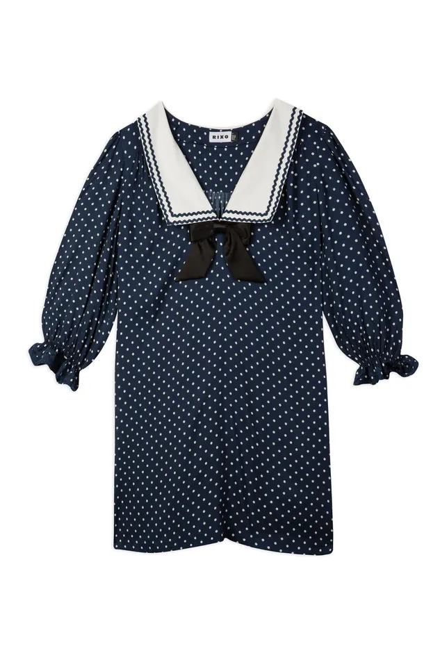 Dresses Women RIXO Doris Polka Dot Navy Dresses Women RIXO Doris Polka Dot Navy