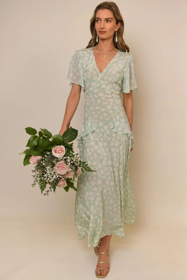 Dresses Women RIXO Evie Vintage Daisy Green Dresses Women RIXO Evie Vintage Daisy Green
