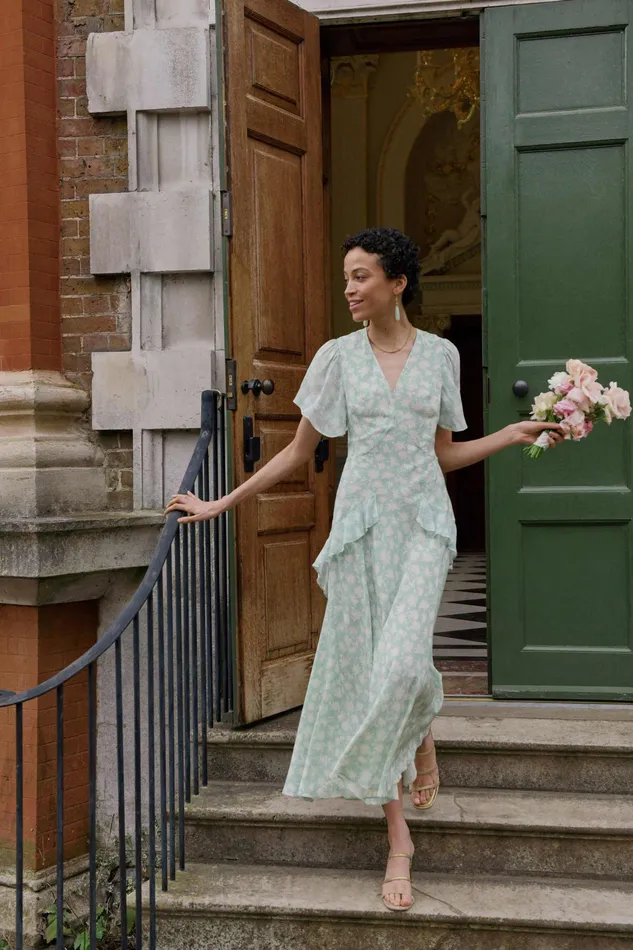 Dresses Women RIXO Evie Vintage Daisy Green Dresses Women RIXO Evie Vintage Daisy Green