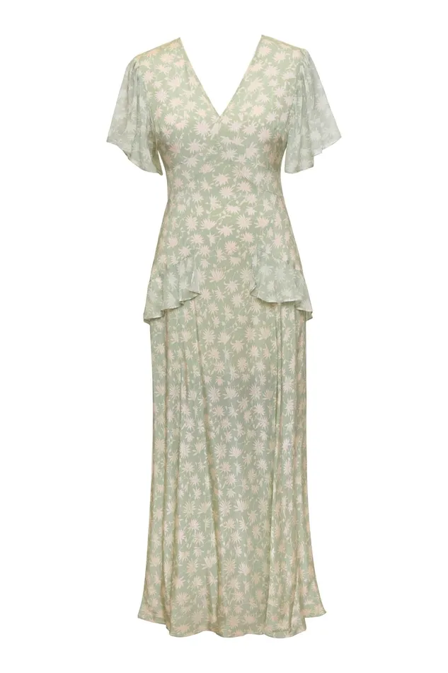 Dresses Women RIXO Evie Vintage Daisy Green Dresses Women RIXO Evie Vintage Daisy Green