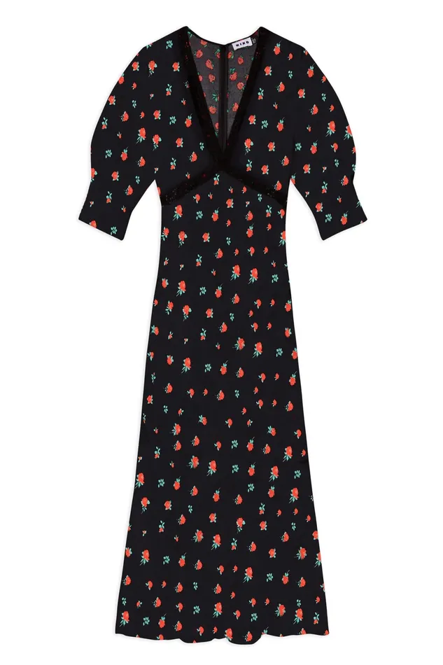 Dresses Women RIXO Gemma Vintage Rose Black Dresses Women RIXO Gemma Vintage Rose Black