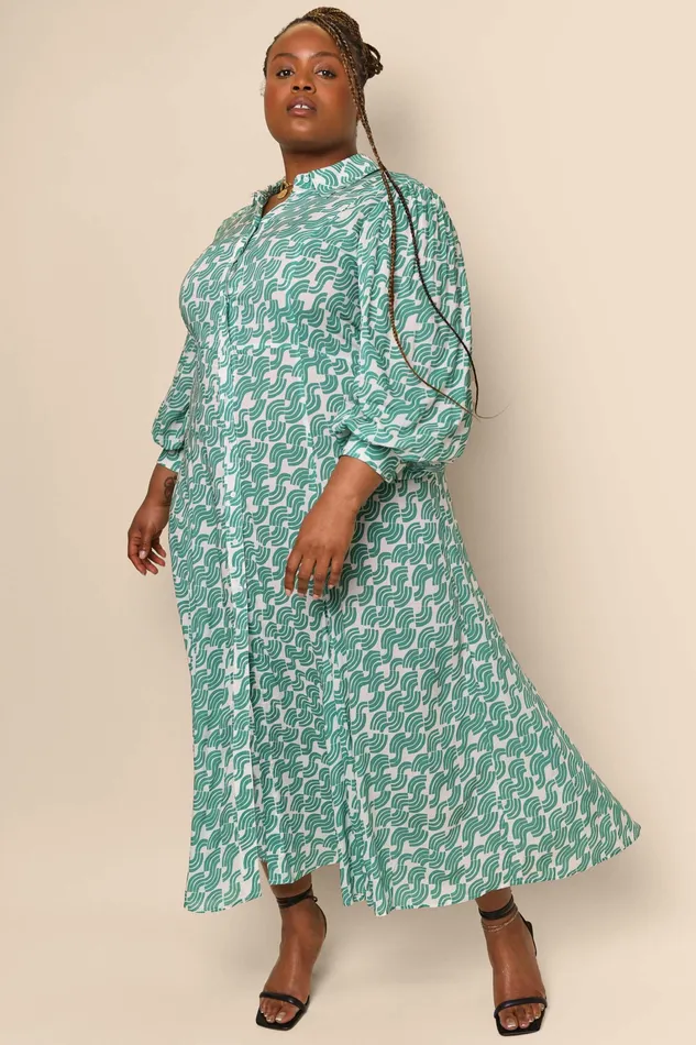 Dresses Women RIXO Georgina Green Abstract Wave Dresses Women RIXO Georgina Green Abstract Wave