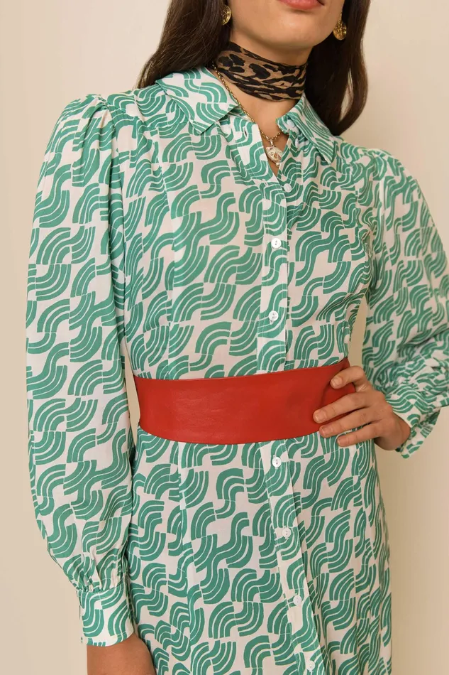 Dresses Women RIXO Georgina Green Abstract Wave Dresses Women RIXO Georgina Green Abstract Wave