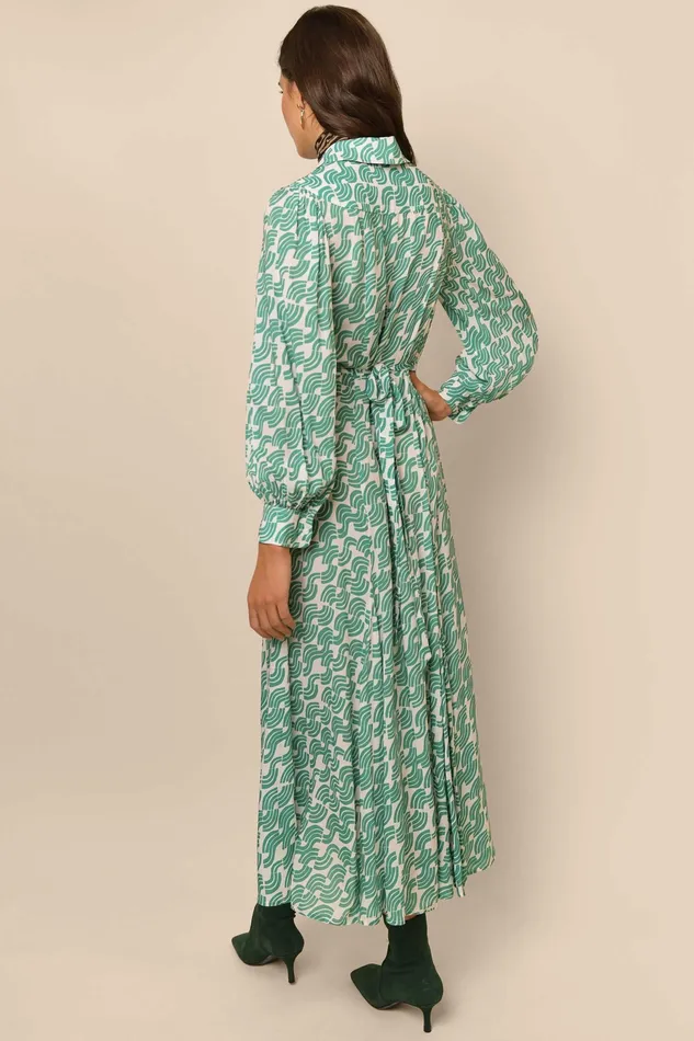 Dresses Women RIXO Georgina Green Abstract Wave Dresses Women RIXO Georgina Green Abstract Wave