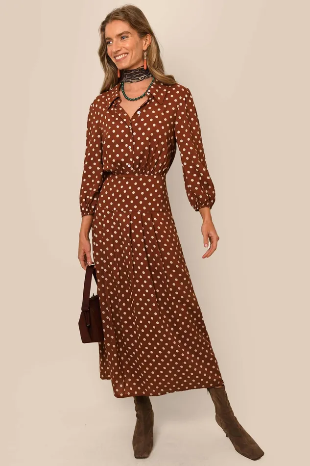 Dresses Women RIXO Izzy Copper Dot