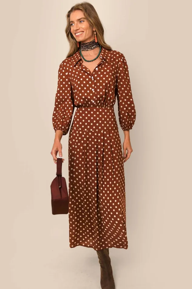 Dresses Women RIXO Izzy Copper Dot Dresses Women RIXO Izzy Copper Dot