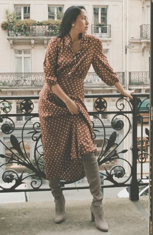 Dresses Women RIXO Izzy Copper Dot Dresses Women RIXO Izzy Copper Dot