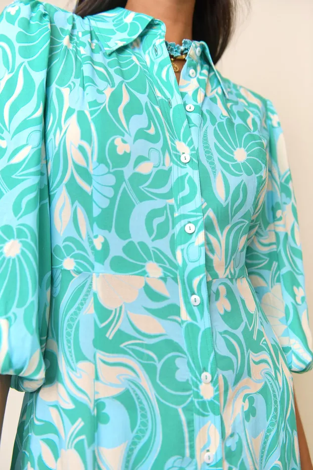 Dresses Women RIXO Maddison Green Abstract Shells Dresses Women RIXO Maddison Green Abstract Shells