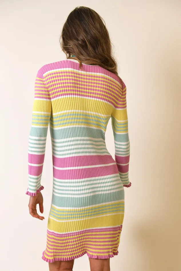 Dresses Women RIXO Milos Rainbow Stripe Dresses Women RIXO Milos Rainbow Stripe